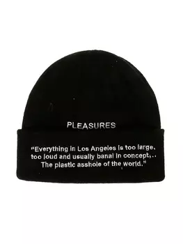 Шапка мужская Pleasures с принтом, черный