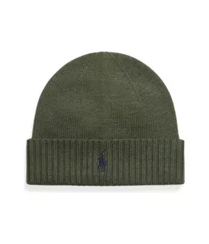 Шапка мужская Polo Ralph Lauren бини шерстяная, зеленый