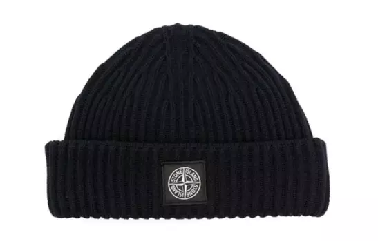 Шапка мужская Stone Island Logo-Patch, черный