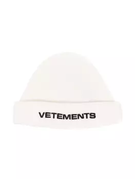 Шапка мужская Vetements с принтом логотипа, белый
