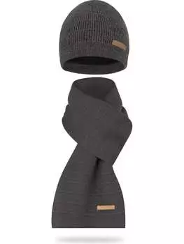 Шапка normani Winterset mit Mtze und Schal Sudbury, пятнистый серый