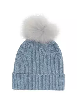 Шапка Only ONLKENNI POMPOM BEANIE CC, синий