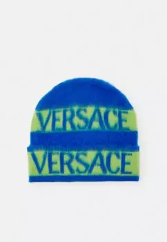 Шапка OTHER SERIE LOGO GARZATO UNISEX Versace, цвет bluette/verde acido