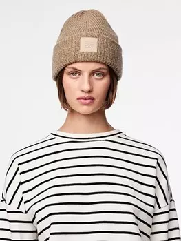Шапка Pieces Beanie, коричневый