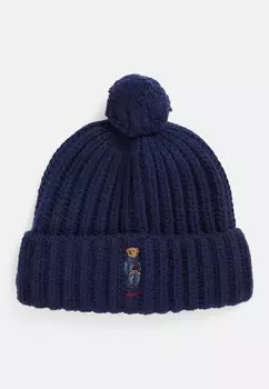 Шапка POLO BEAR RIB POM POM BEANIE HAT Polo Ralph Lauren, темно-синий