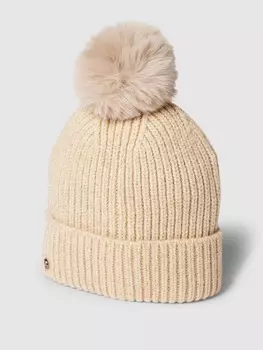 Шапка-помпон с этикеткой Loevenich, бежевый