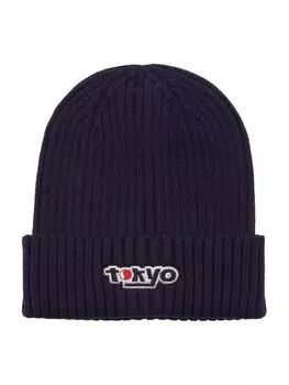 Шапка Pull&Bear Beanie, темно-синий