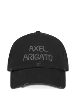 Шапка с эффектом потертости, связанная цепным швом Axel Arigato, черный