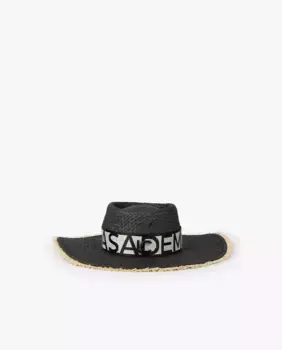 Шапка с эффектом рафии с контрастным отклоняющимся логотипом Lola Casademunt, чёрный