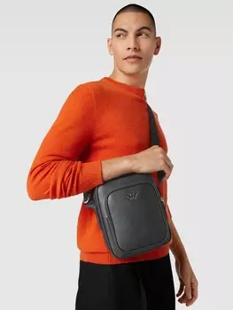 Шапка с аппликацией "Фати" Emporio Armani, черный