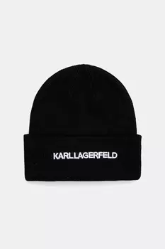 Шапка с добавлением шерсти K/ESSENTIAL Karl Lagerfeld, черный