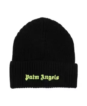 Шапка с флуоресцентным логотипом Palm Angels, черный