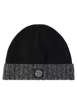 Шапка с компасом Stone Island Junior, черный