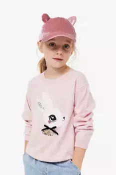 Шапка с козырьком и аппликацией H&M, розовый
