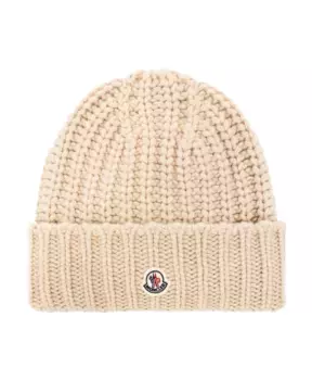 Шапка с логотипом Moncler, бежевый