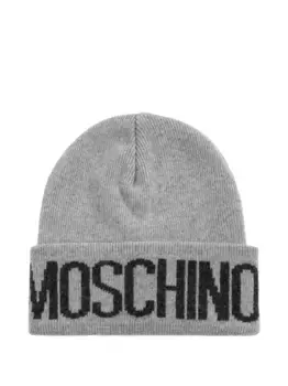 Шапка с логотипом Moschino, серый