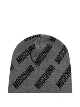 Шапка с логотипом Moschino, серый