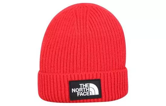 Шапка с манжетами и логотипом THE NORTH FACE, красный