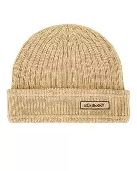Шапка с нашивкой-логотипом Burberry, песочный