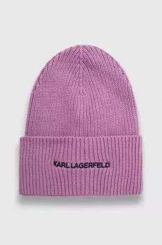 Шапка с оттенком кашемира Karl Lagerfeld, фиолетовый
