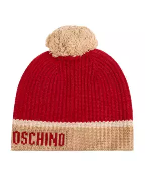 Шапка с помпоном Moschino, красный