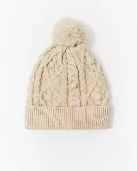 Шапка с помпоном на подкладке Sfera, бежевый