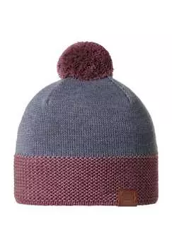 Шапка с помпоном нашивка с логотипом-помпоном Sthr, синий