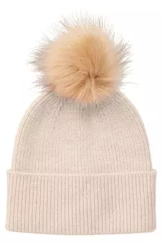 Шапка с помпоном Pieces, розовый