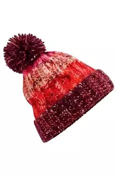 Шапка с помпоном «Штопор» Beechfield, красный