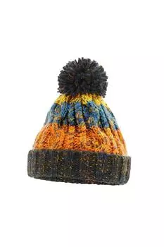 Шапка с помпоном «Штопор» Beechfield, мультиколор