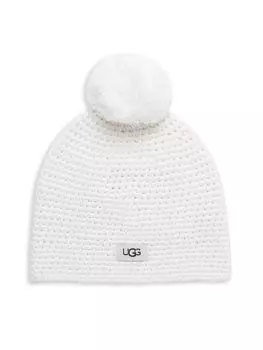 Шапка с помпоном Ugg, слоновая кость
