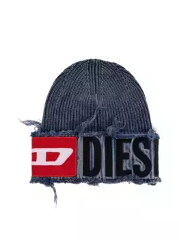 Шапка с потертым логотипом DIESEL, синий