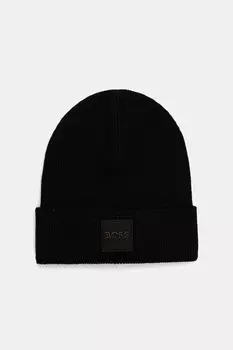 Шапка с шерстью Boss Orange, черный