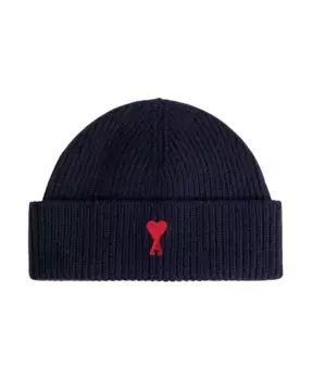 Шапка с вышитым логотипом Ami Paris, синий