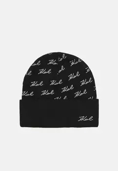 Шапка SIGNATURE BEANIE KARL LAGERFELD, черный