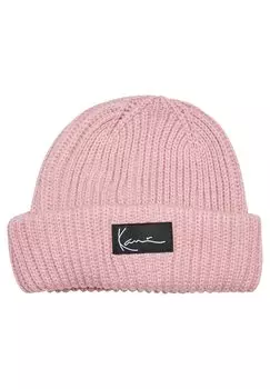Шапка SIGNATURE FISHERMAN BEANIE DUSTY ROSE Karl Kani, пыльная роза