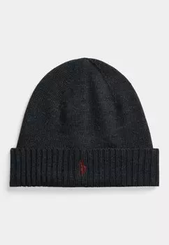 Шапка SIGNATURE PONY WOOL BEANIE Polo Ralph Lauren, темно-серый