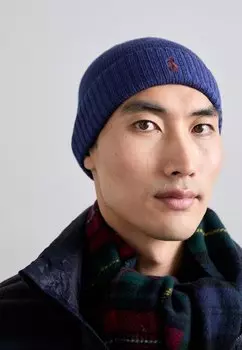 Шапка SIGNATURE PONY WOOL BEANIE Polo Ralph Lauren, синий