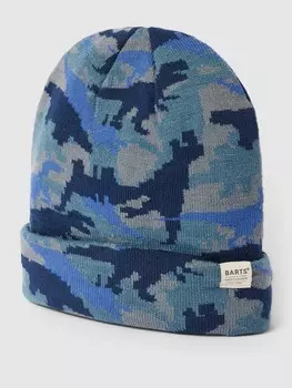 Шапка со сплошным узором модель "Иеремия" Barts, синий