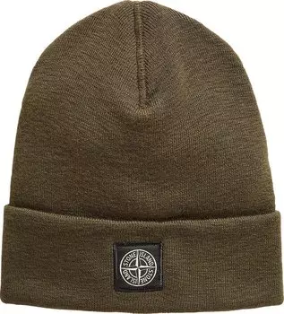Шапка Stone Island Decorative Stitch Ribbed Knit 'Olive', зеленый