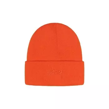 Шапка Stussy Stock Cuff Beanie, цвет Fire Orange