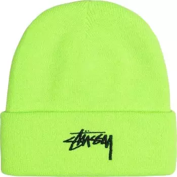 Шапка Stussy Stock Cuff 'Flo Green', зеленый