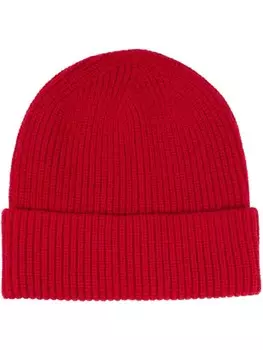 Шапка styleBREAKER Feinstrick Beanie Mtze mit Krempe, красный