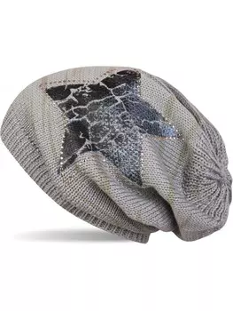Шапка styleBREAKER Feinstrick, цвет hellgrau/dunkelblau