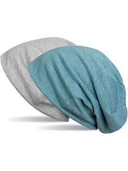 Шапка styleBREAKER Wende, цвет grau meliert/blau meliert