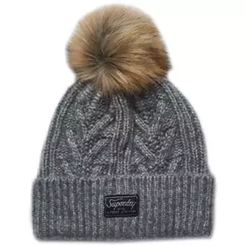 Шапка Superdry Cable Lux, серый