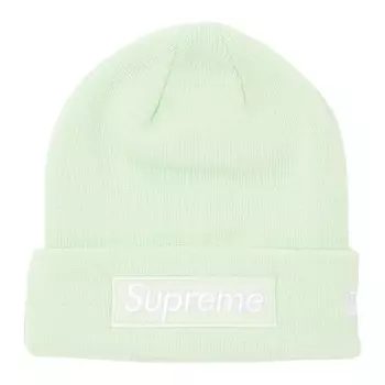 Шапка Supreme x New Era Box Logo Beanie, белый