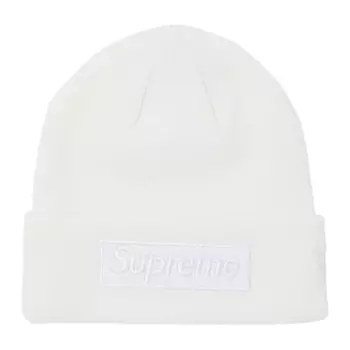 Шапка Supreme x New Era Box Logo Beanie, белый