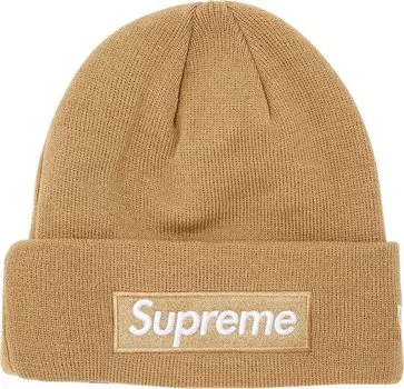 Шапка Supreme x New Era Box Logo 'Dark Sand', загар