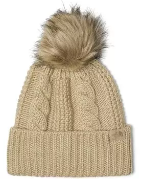 Шапка The North Face Oh Mega Fur Pom Beanie, цвет Khaki Stone